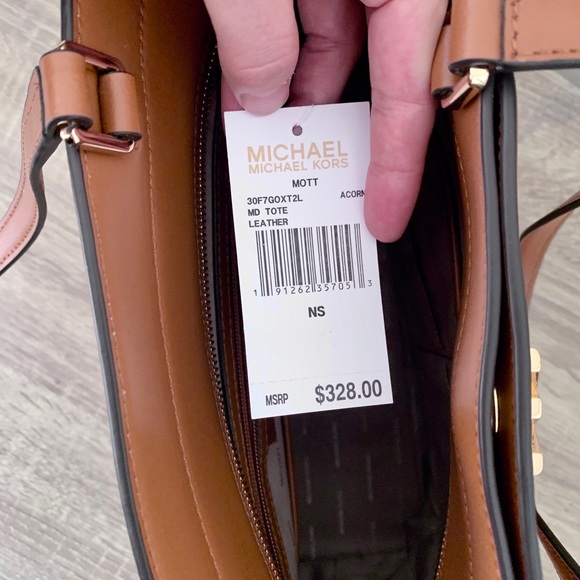 Michael Kors Mott Leather Tote 30F7GOXT2L in Acorn - Picture 5 of 6